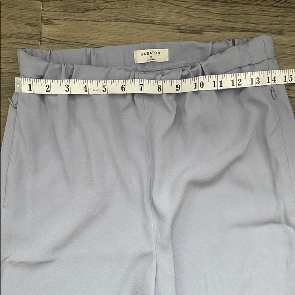 Babaton | Aritzia Serif Light Blue Elastic Waist Wide-Leg Pants Medium - Picture 5 of 13